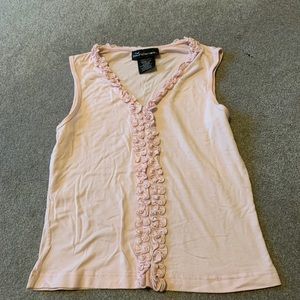 Pink tank top with ruffles